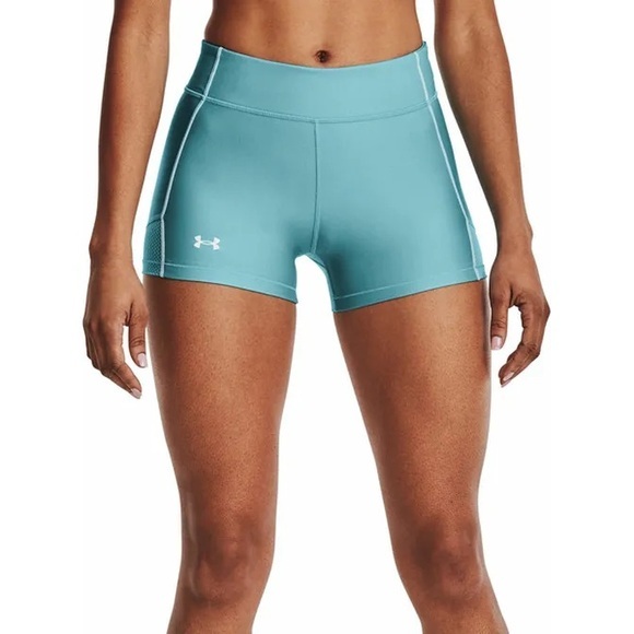 Under Armour Women's HeatGear Mid Rise Shorty - Cloudless Sky Cruise Blue - Picture 1 of 6